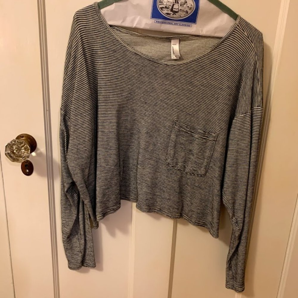 STRIPED AMERICAN APPAREL LONG SLEEVE TEE